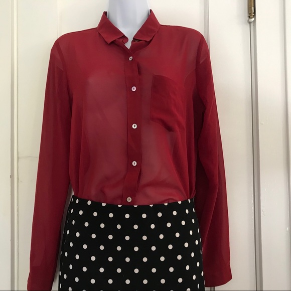 Free Top w Express Polka Dot Pencil Skirt - Picture 2 of 6